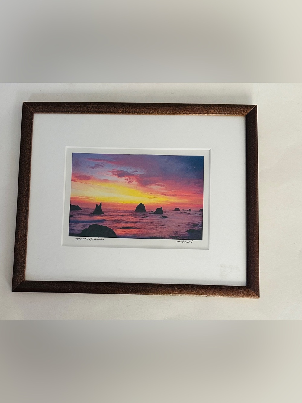 John Birchard Impressions Of Mendocino Sunset Framed Matted Art Print Signed
